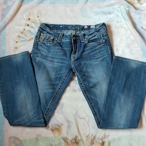 Vintage cowhide Miss Me boot cut jeans